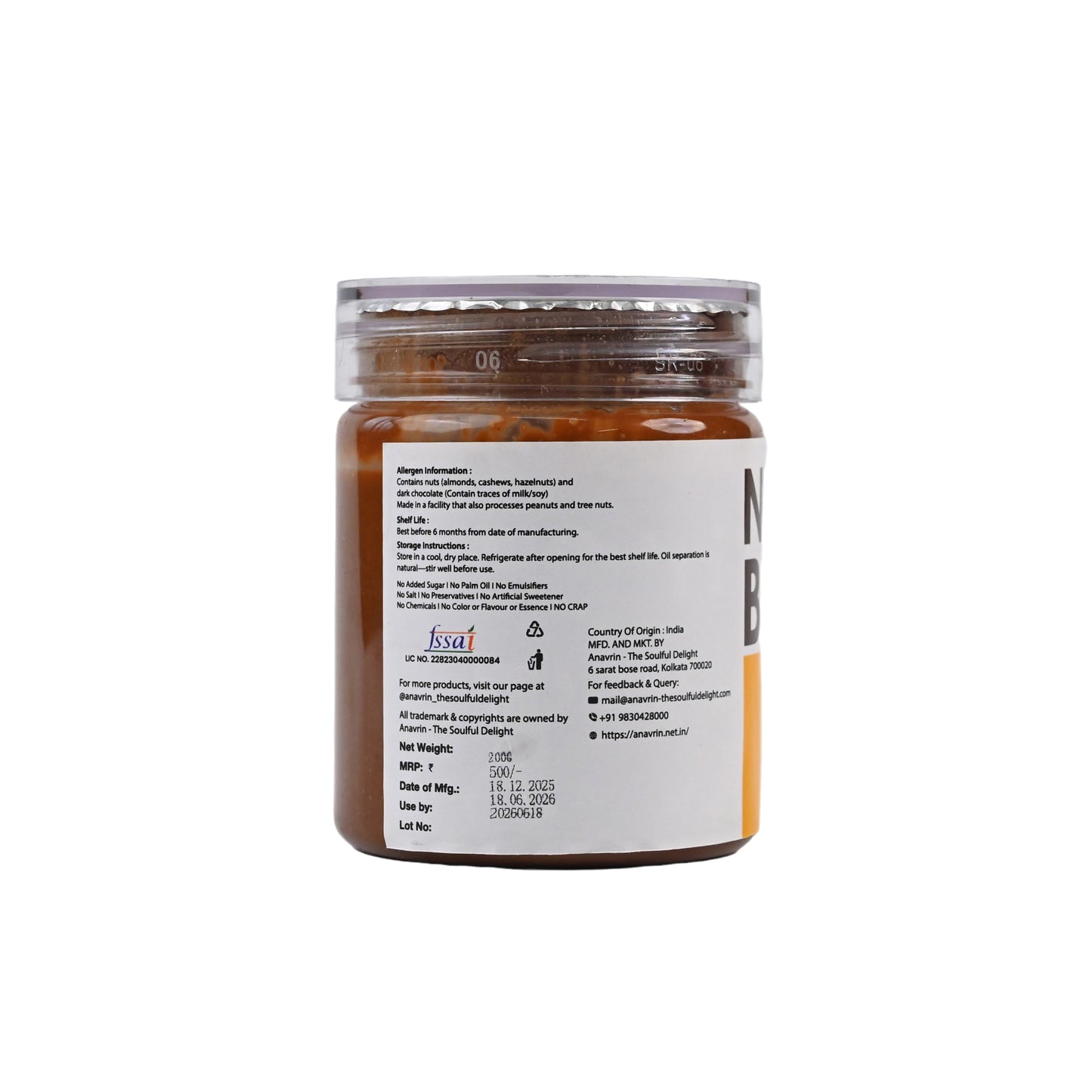 Mixed Nut Dark Chocolate Butter