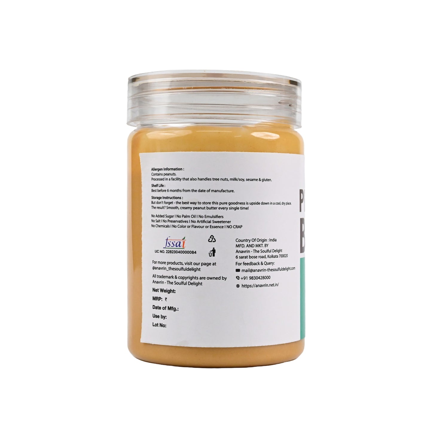 Unsweetened Peanut Butter